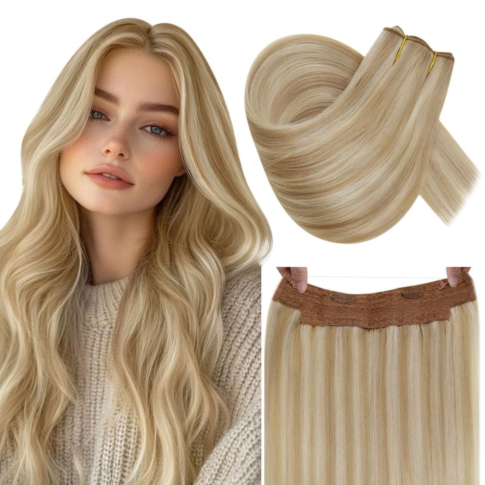 Extensões de cabelo RUNATURE Wire Real Human Hair 20cm 100g