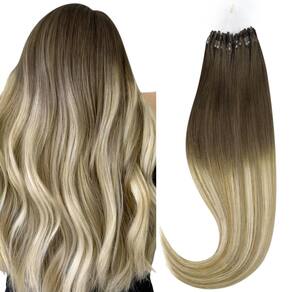 Extensões de cabelo Micro Ring HOTBANANA 50g 50cm Ombre Walnut