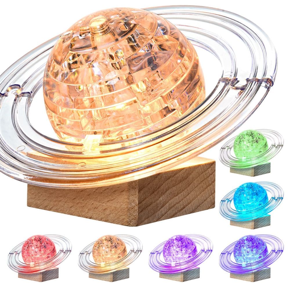 3D Crystal Puzzle Saturn 40 unidades com base iluminada para crianças maiores de 14 anos
