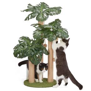 Arranhador para gatos LEMONDA 80 cm com 3 bastões para arranhar e brinquedos