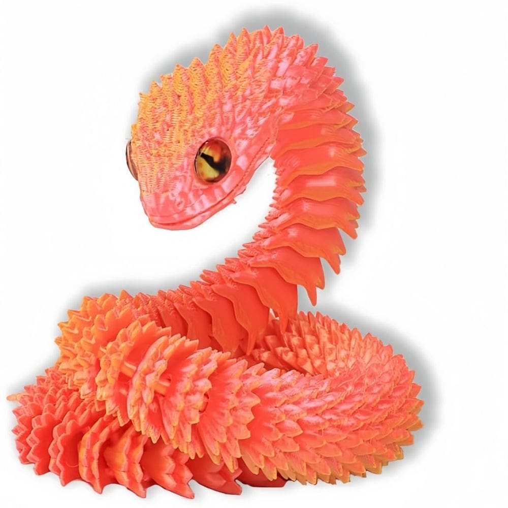 Ornamento de modelo de animal articulado Snake Viper impresso em 3D