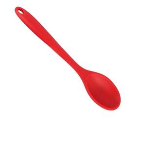 Colher De Arroz Multiuso Em Silicone Maciço Vermelha 27cm