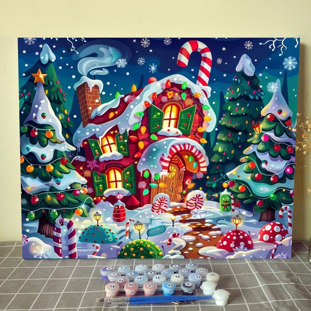 Kit Paint by Numbers Tucocoo Christmas Candy House 40x50cm