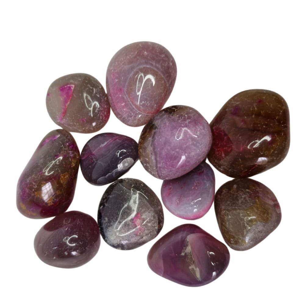 Pedra Ágata Rosa 2 a 4 cm Rolada 250 gramas Natural