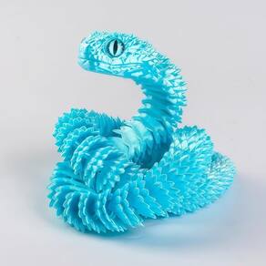 Modelo de animal impresso em 3D Snake Viper Pearl Blue