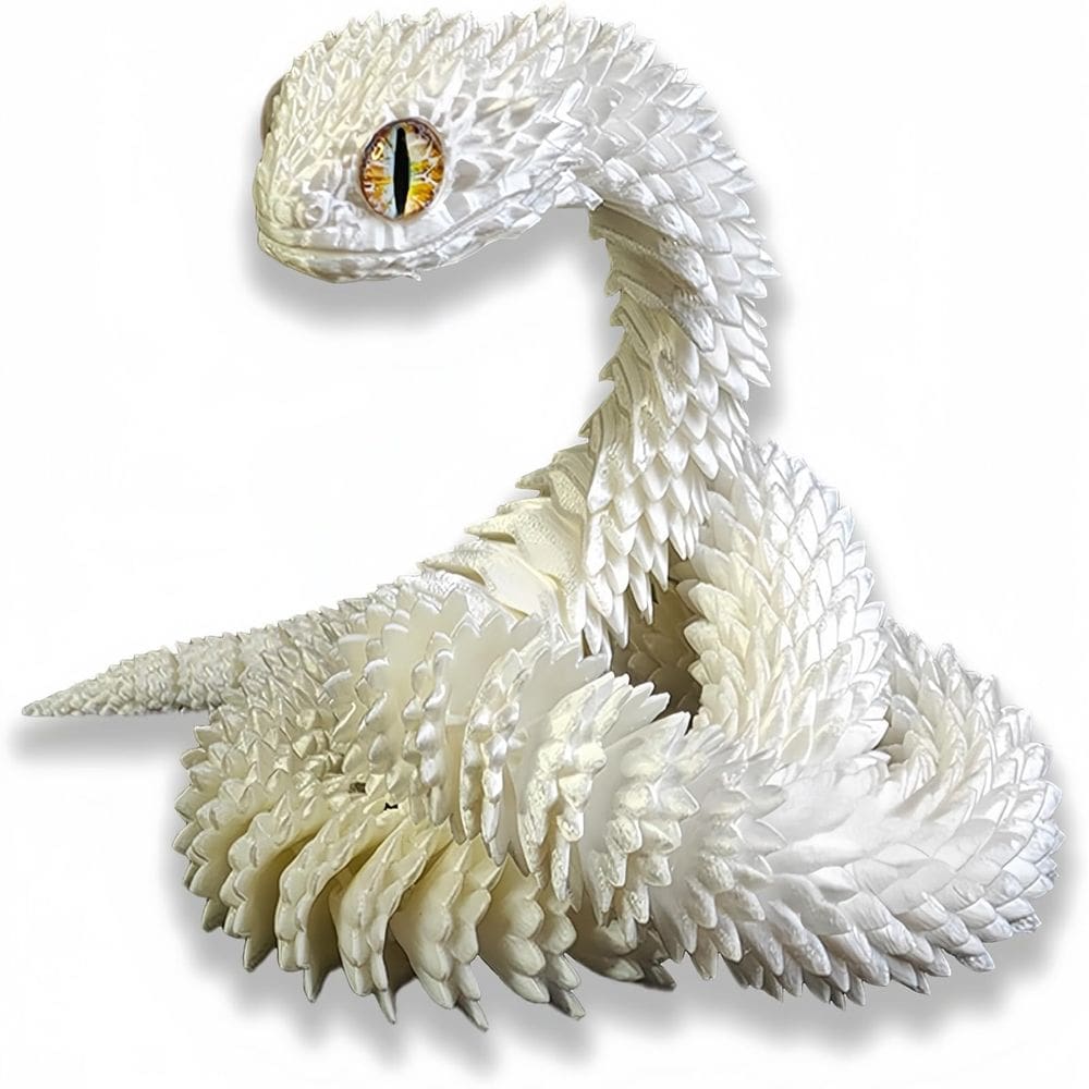 Ornamento de modelo de animal articulado Snake Viper impresso em 3D