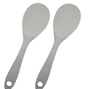 Kit 2 Colheres De Arroz Gohan Em Silicone Para Cozinha 22cm Cinza