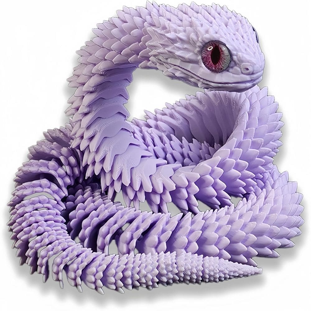 Presente de decoração de casa roxo Snake Viper, modelo animal impresso em 3D