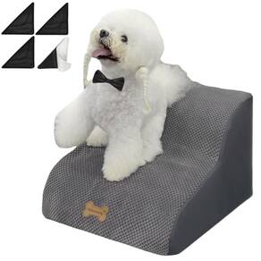 Escadas para cães Necrely de 2 degraus para camas altas, sofá/cama, cinza