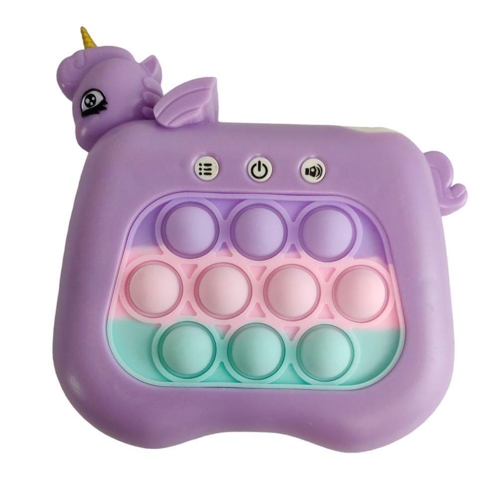 Pop It Interativo Unicornio Mini Game 4 Modos Som Luzes Sensorial Portatil Anti desconforto Relaxante Jogo Criança