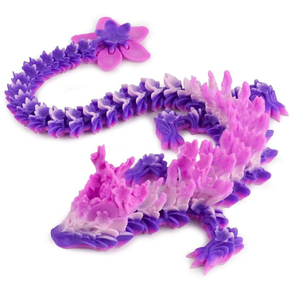 Modelo de dragão, cristal de flor de cerejeira impresso em 3D, 30 cm