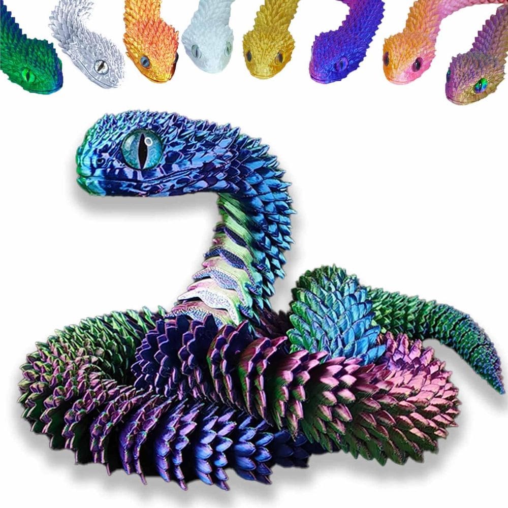 Junta flexível articulada de cobra impressa em 3D de brinquedo, resina de 60 cm