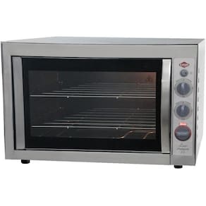 Forno Elétrico De Bancada Layr Luxo Premyum 65 litros, Com Puxadores Em Aço Inox, Visor Iluminado E Lâmpada Interna