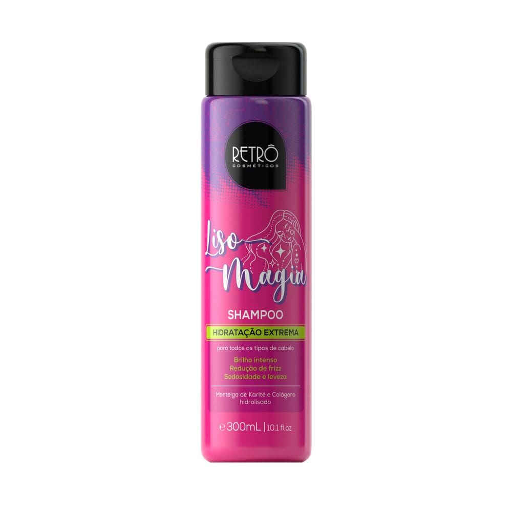 Shampoo Retrô Cosméticos Hidratação Extrema e Brilho Liso Magia - 300mL