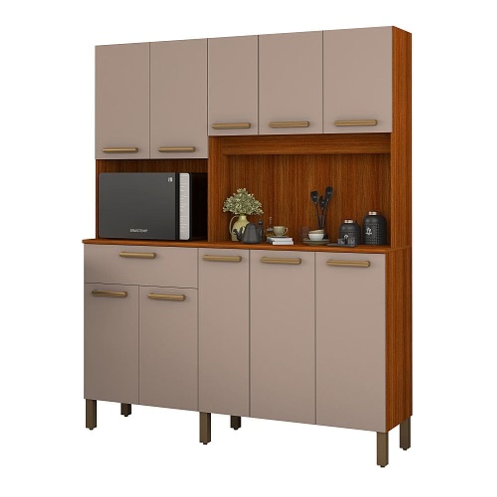 Kit Cozinha Jade 10 Portas Cinamomo/Connect - Vitamov