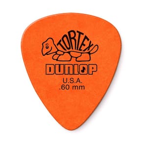 Palhetas de guitarra Dunlop Tortex Standard 6,0 mm laranja, pacote com 36
