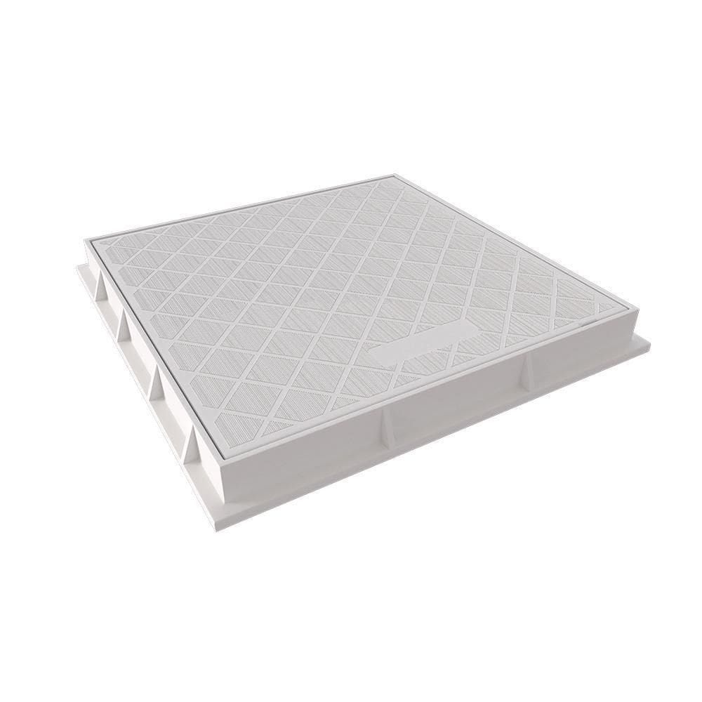 Tampão Com Porta Tampa Decora Reforçado 30X30Cm Branco