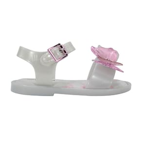 Sandália Mini Melissa Fly Sandal III bb Branco Perolado/Rosa