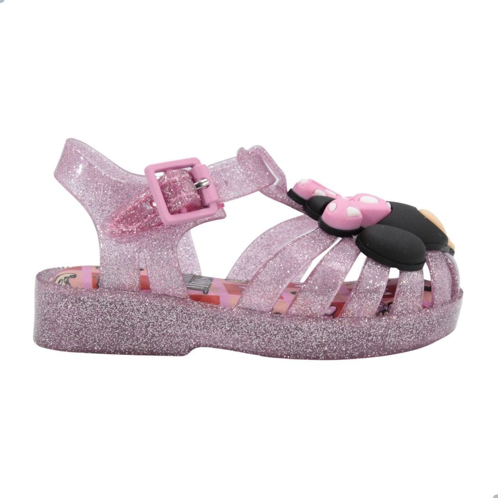 Sandália Mini Melissa Possession + Minnie Mouse Bebê Rosa