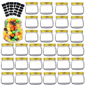 Frascos Mason Rainforce 240 ml, pacote com 30 tampas douradas para conservas