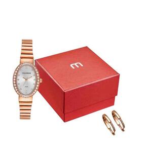 Kit Relógio + Brincos Mondaine Rosé Feminino 32833LPMKRE3K1
