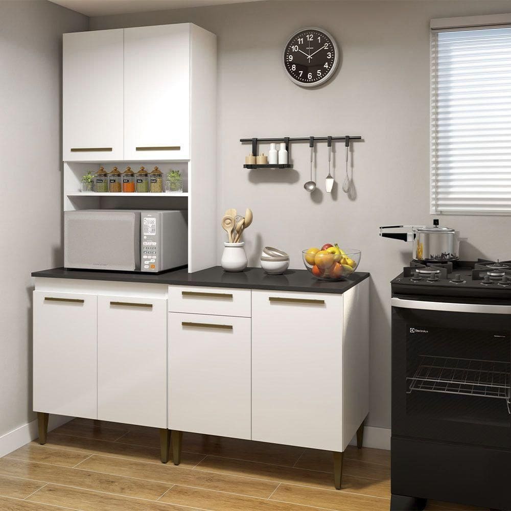 Cozinha Completa Niterói 6 Portas 1 Gaveta Kaiki Móveis Branco