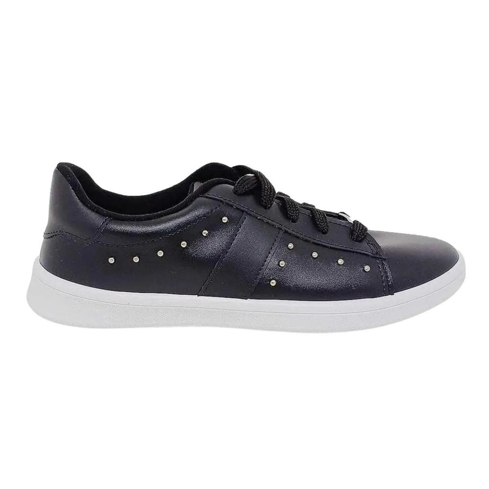 Tênis Moleca Feminino Casual Aplique Lateral Preto