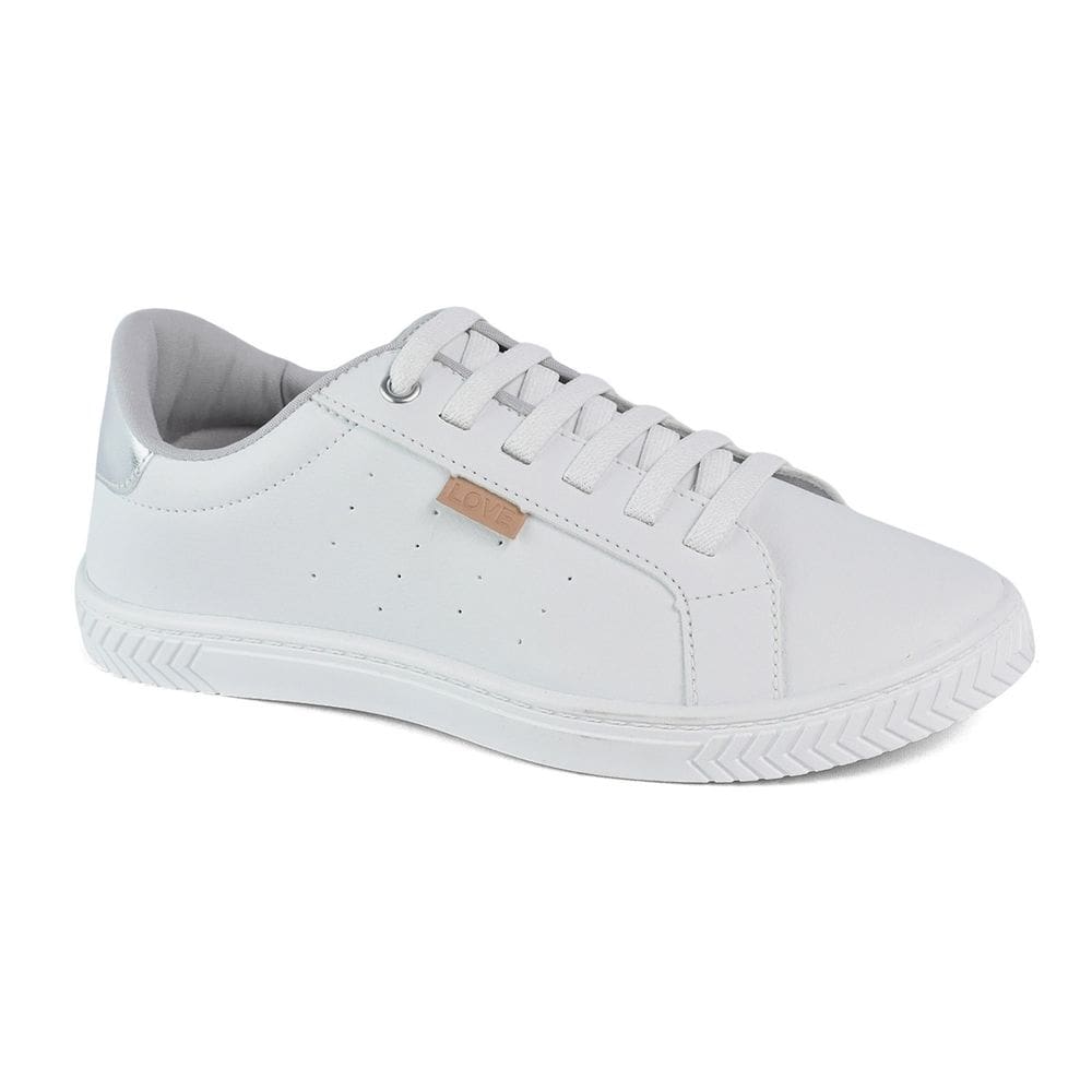 Tênis Godiva Feminino Microfuros Cadarço Branco