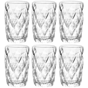 Conjunto de 6 Copos Alto de Vidro Diamond 390ml - Lyor