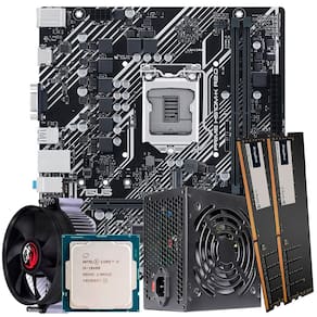 Kit Montagem de Computador Placa Mãe Asus H510M LGA 1200, Processador Core i5-10400, Memória 16GB DDR4, Fonte ATX 350