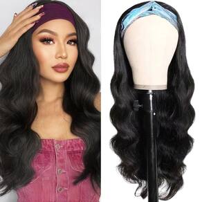 Peruca de cabeça Hertune Hair Human Hair 45cm para mulheres negras