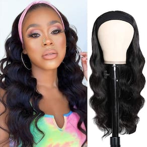 Peruca com faixa de cabeça olimaruly Body Wave 100% cabelo humano 56cm