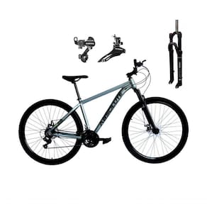 Bicicleta Aro 29 Absolute Nero 5 Câmbios Shimano 24v Garfo Com Trava No Ombro Cinza