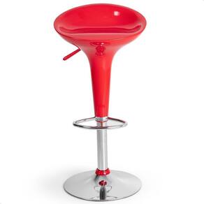 Banqueta Giratória Alta Tulipa Lotus Assento Abs Vermelho