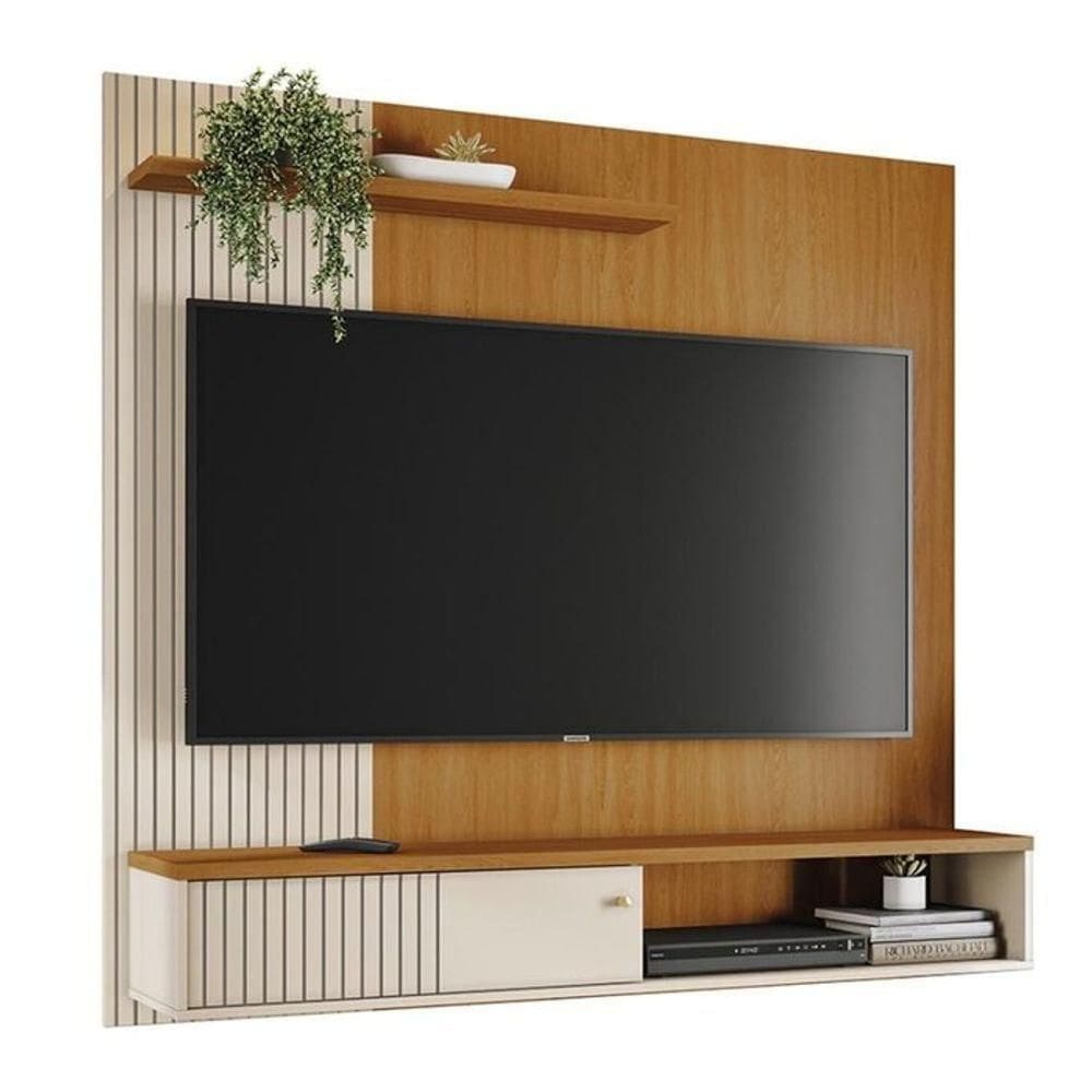 Bancada Suspensa Aurora Para 65 Polegadas Com Portas - Madetec Cinamomo Off White