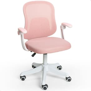 Cadeira De Escritório Tela Mesh Diretor Giratória Colorida Rosa