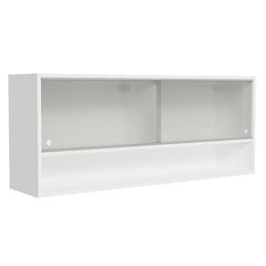Armário Aéreo 120cm 2 Portas Correr Vidro Pontilhado 1 Nicho Branco Para Cozinhas Glamy Lux E Reims Madesa Branco