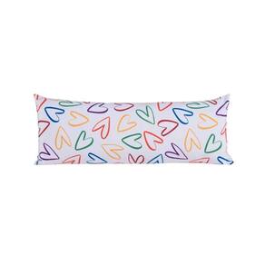 Capa Para Travesseiro Fofuxão Colorê 1 Peça 1,46m X 46cm 100% Poliéster Com Zíper Cor:love