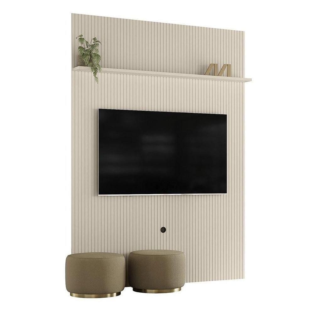 Painel New Interlagos Para 75 Polegadas Do Piso Ao Teto - Madetec Off White