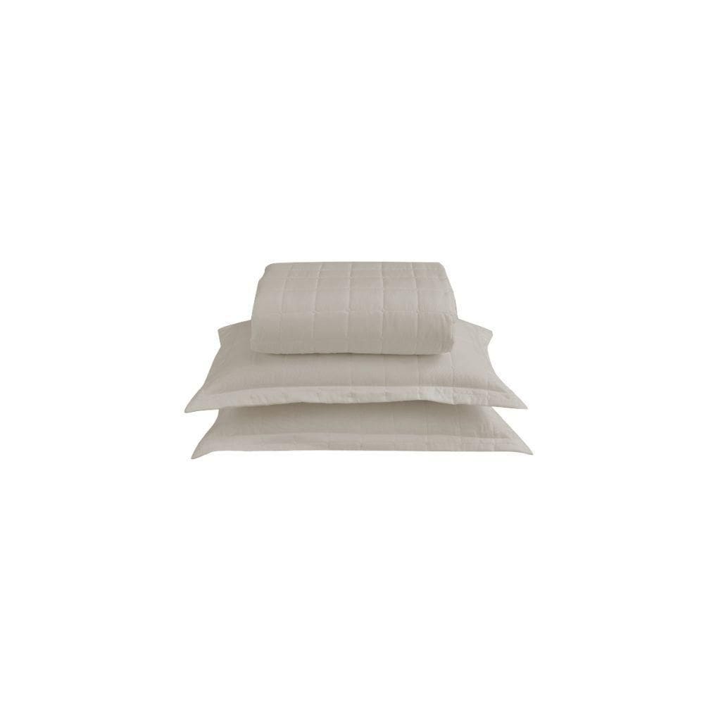 Kit Cobre Leito Matelado Dupla Face Soft 3 Peças King 100% Poliéster Cor:areia