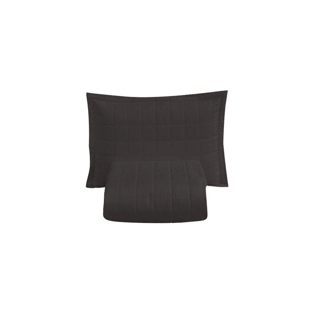 Kit Cobre Leito Matelado Dupla Face Soft 2 Peças Solteiro 100% Poliéster Cor:preto