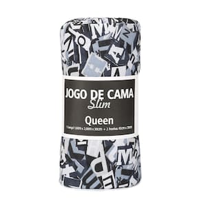 Jogo de Cama Queen Porto Franco Malha Slim Estampado 3 Peças