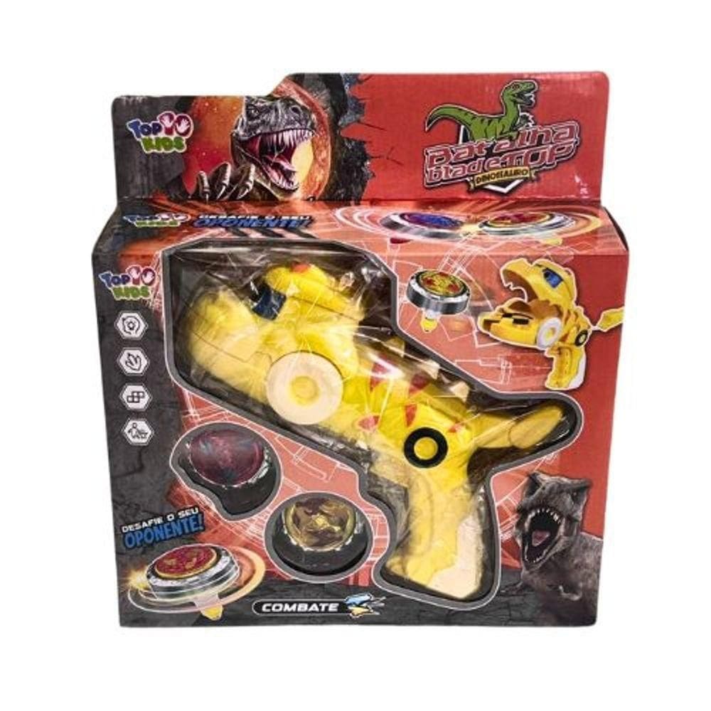 Beyblade + 2 Lançadores Dinossauro Amarelo