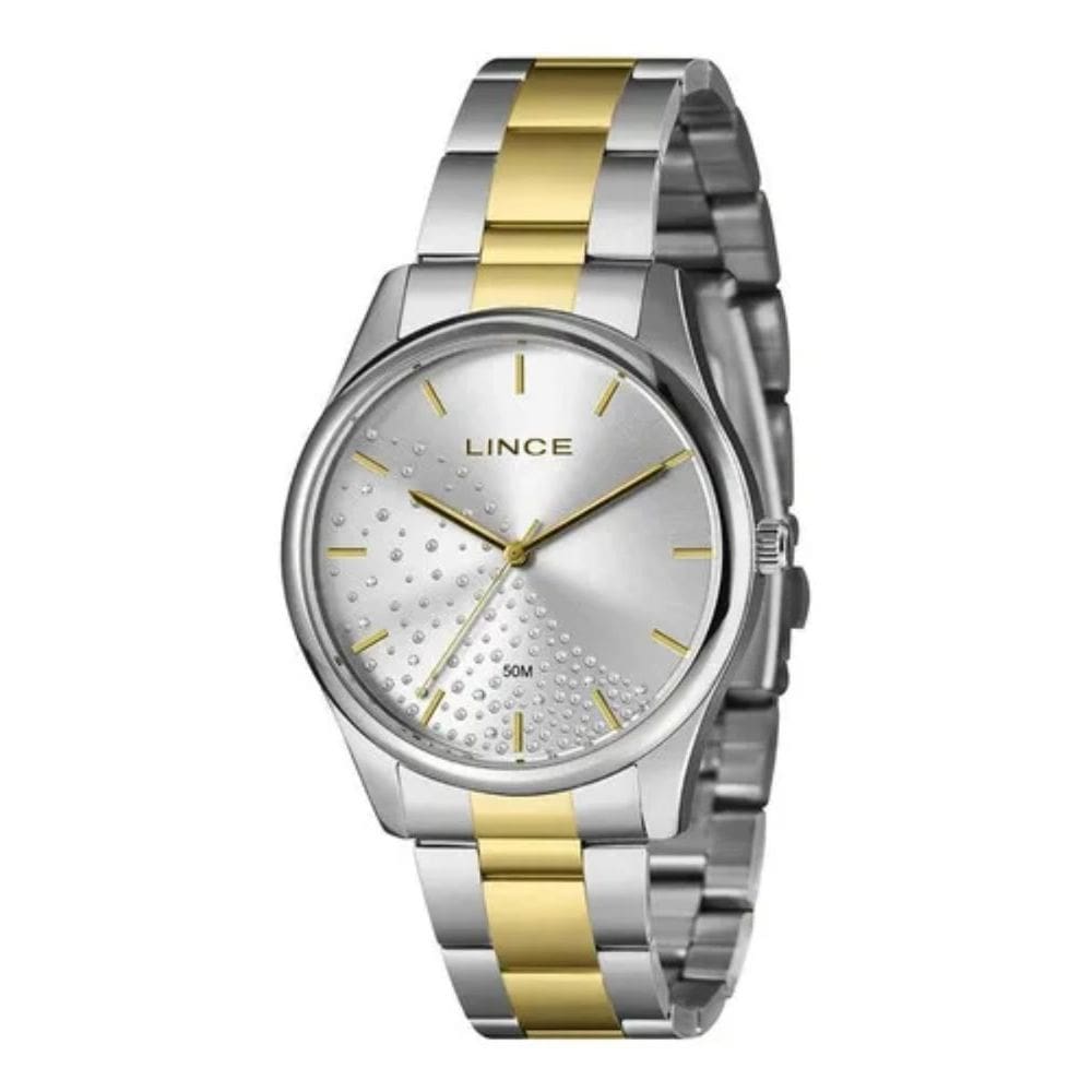 Relógio Lince Feminino Dourado Com Prata Lrtj154l 40 S1sk