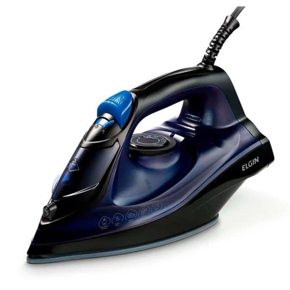 Ferro De Passar A Vapor Elgin 1200W Vapor Turbo Preto E Roxo 127V
