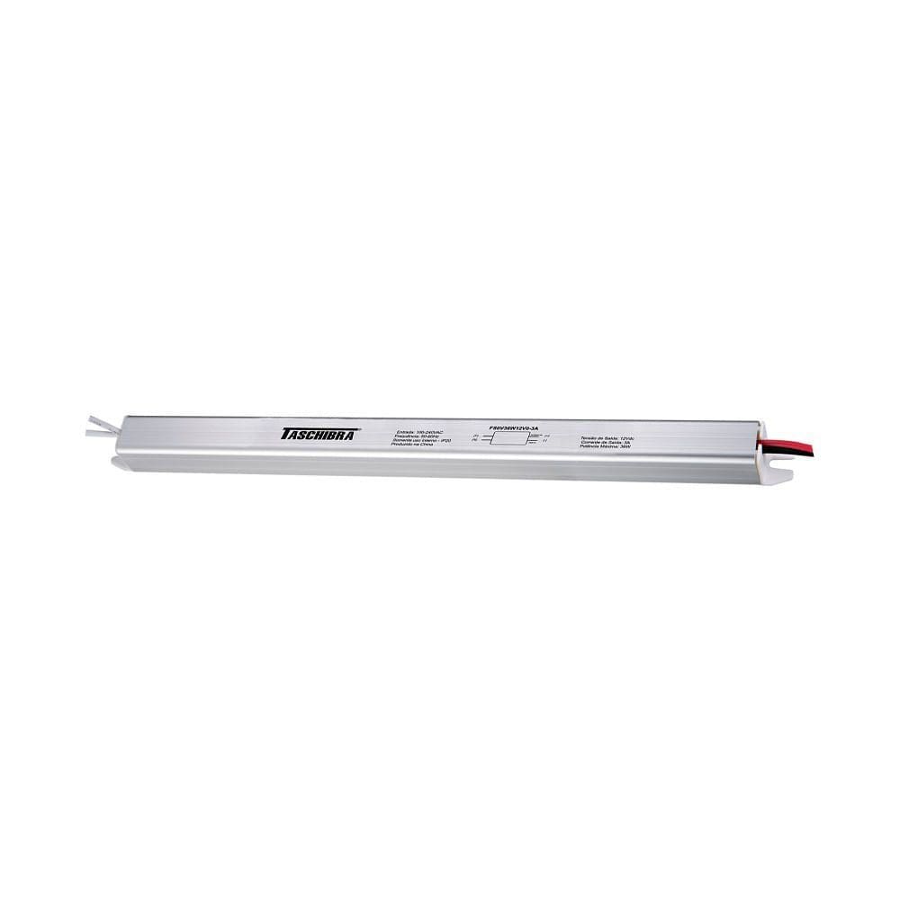 Fonte Slim Chaveada Para Fita Led Taschibra 12V 3A / 36W Bivolt