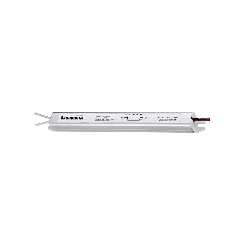 Fonte Slim Chaveada Para Fita Led Taschibra 12V 2A / 24W Bivolt