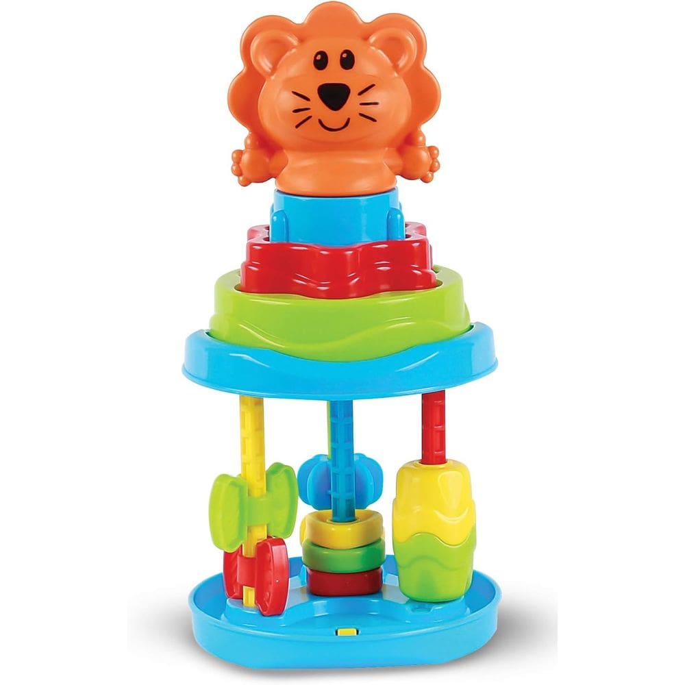 Brinquedo Rolinho com Diferentes Atividades Baby Roll Tower com Empilháveis Solapa Multicor