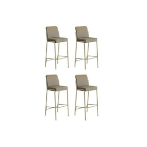Banqueta Sala de Jantar Duo 1753 Kit 4 Un Dourado/Linho Bamboo/ano Bamboo - Carraro