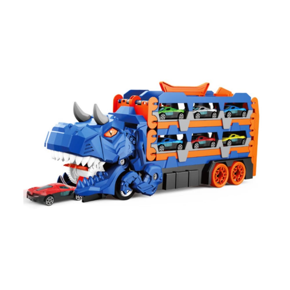 Brinquedo Caminhão Cegonha T-Rex Pista- com 12 Carrinhos